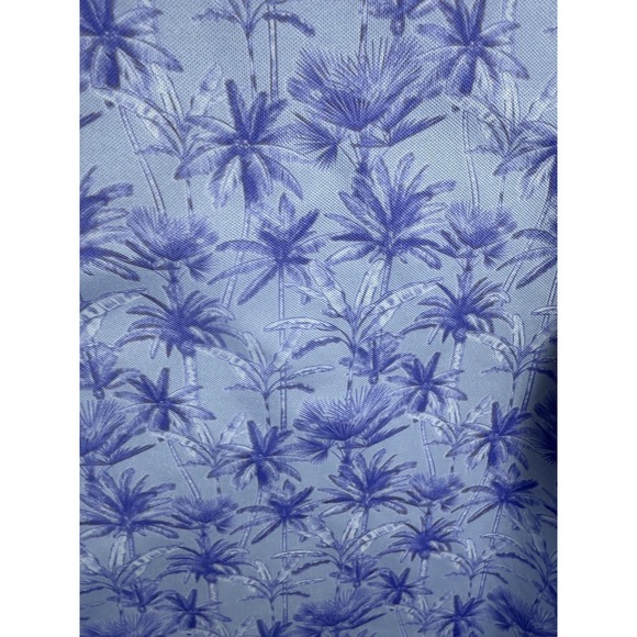 Straight Down Polo Shirt Mens Large Blue Purple Palm Tree Performance Golf - Picture 4 of 7